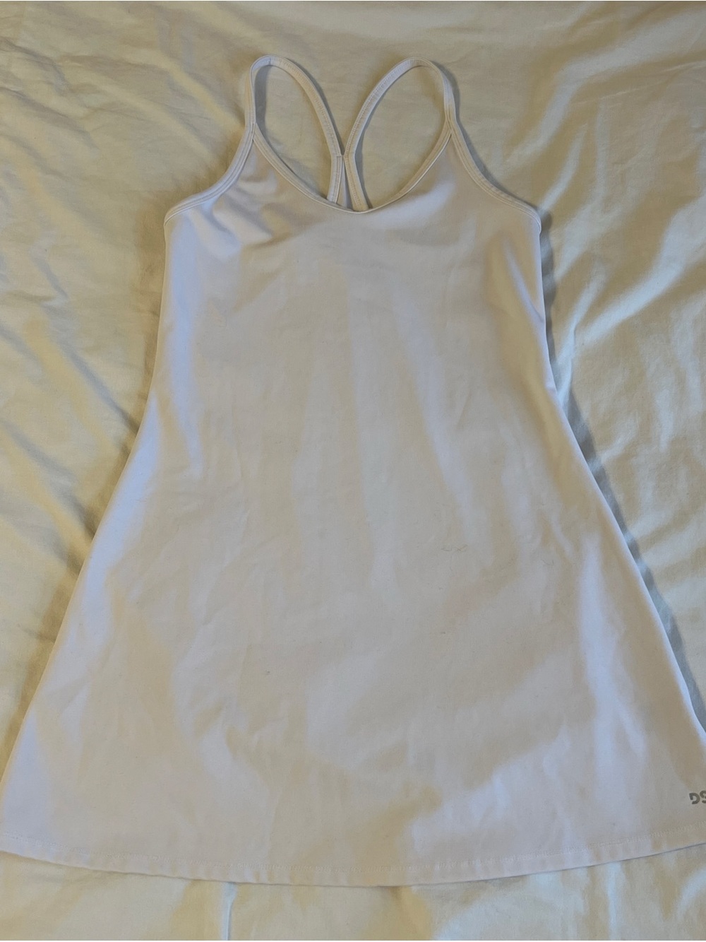 DSG White Mini Dress with Crisscross Straps